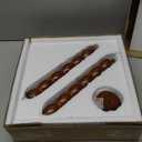 Modern Small Side Table for Living Room, Round Small Coffee Table with Solid Rubberwood Leg for Living Room, Bedroom, Accent Piece, Corner and Compact Nightstand in Walnut Finish