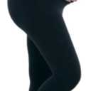 Motherhood Maternity Women's Essential Stretch Secret Fit Over The Belly Pregnancy Crop Capri Legging (Medium, Black)