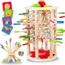 Nene Toys BALLFALL Jumbo Montessori Wooden Board Game for Kids 3 4 5 6 Years Colorful Sticks, Dice & Cards Fine Motor Skills Toy, Math & Counting Game Educational Gift for Boys Girls Ages 3-9