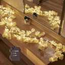 Hairui Cherry Blossom 96 LED Fairy Lights 6FT Garland, White, Battery Operated with Timer for Indoor/Outdoor Decor