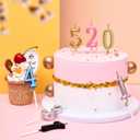 PHD CAKE 10-Pieces Blue Numeral Birthday Candles, Cake Numeral Candles Number 0-9 Glitter Cake Topper Decoration for Birthday,Wedding Anniversary,Party Celebration