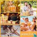 Funnymoom 32 Pack 32oz Gold Glitter Buckets with Lids and Straws Ice Cream Cocktail Rum plastic Buckets for Drinks Reusable Food Containers Glitter Cup with Handle for Wedding Birthday Holiday Parties