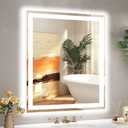 30x36 LED Bathroom Mirror with Lights, Super Bright Front & Backlit Vanity Mirror for Wall, Anti-Fog & Memory Smart Mirror, 5mm Shatter-Proof Tempered Glass, ETL Listed, Vertical/Horizontal