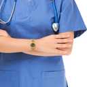 BUREI Women's Wrist Watch Easy Read Dial, 24 Hour with Second Hand,Nurse Watch for Women with Stainless Steel Band.