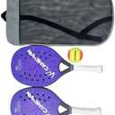 Colaxi 2X Beach Tennis Rackets Beach Tennis Paddles Nonslip Grip Beach Tennis Racquet with Storage Bag for Park Playground Courtyard, 28cmx23.5cm