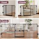 29.4-78" Extra Wide Baby Gate, Long Dog Gates Indoor for Doorways Stairs, Essential Large Safety Gate for Child Toddler with Anti-Trip Pedal, Adjustable Pet Gate, 28" Tall 3 Metal Panels Black