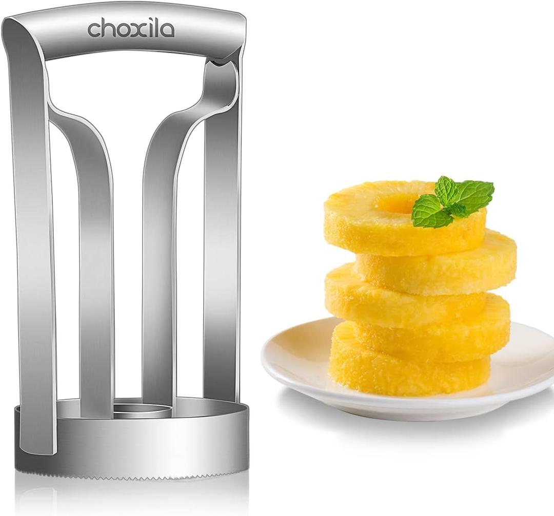 Choxila Pineapple Corer Large Stainless Steel Pineapple Corer Peeler Pineapple Cutter Fruit tool Easy Kitchen Tool - Large（4inch+）