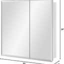 IDYLLOR Bathroom Medicine Cabinet with Beveled Edge Mirrored Door 30 x 26 inch, Recessed or Surface Mount, with Adjustable Glass Shelves