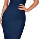 Shoulder Strap Sleeveless Fishtail Midi Bandage Dress for Women Bodycon Club Party Evening Dresses, Large