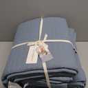 EVERGRACE x Kinsey Walsh Cross Stitch Pre-Washed Cotton Quilt Bedding Set King Size, Oversized 3 Pieces Lightweight Bedspread Coverlet for All Season, with 2 Matching Shams, Dusty Blue, 108"x96"