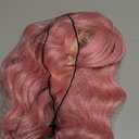 Light Pink Wig for Women Short Pastel Wavy Wigs Curly Bob Wigs with Bangs Shoulder Length Colorful Synthetic Wigs for Cosplay Costume Party Daily Use(14 Inches)