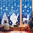 2 x HEEKPEK 163PCS Christmas Window Clings Decorations Large Merry Christmas Double Sided Stickers, Santa Claus Xmas Tree Reindeer Decals for Home Office School (14 Sheets)