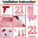 HILAVO 21 Light Up Numbers 4FT, Large Light Up Numbers 21 Pink 21 Marquee Mosaic Number, Big 21 Number 4 Feet Tall DIY Frame Pre-Cut Foam Board Kit for 21st 12th Birthday Anniversary