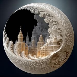 Bgraamiens Puzzles for Adults 1000 Pieces  Fractal Moon City Round Jigsaw Puzzle 1000 Pieces  Expert-Level Circular Design for Adults Hard Difficult Impossible Challenging Jigsaw Puzzles