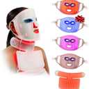 Lifepro Red Light Therapy Face Mask - LED Light Therapy Mask with 3 Colors for Face and Neck - Portable Skin Care Device for at-Home Facials