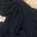Solid Color Bubble Chiffon Hijab With Crochet Elegant Soft Georgette Shawl Scarf For Abaya Dress Headscarf (Yellow)