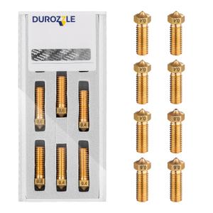Volcano Nozzles 3D Printer Brass Nozzles Kit 0.4mm 0.6mm 0.8mm with Storage Box for Anycubic Vyper/Kobra Max/Kobra Plus, Artillery Sidewinder X2, Flsun V400 / Super Racer and More, Pack of 8