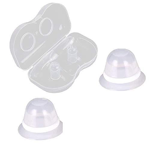 Finever Nipplesuckers Nipple Corrector for Flat Inverted Nipples for Breastfeeding Newborn Babay Mother or Women Suck Breast Silicone with Clear Case 1Pair