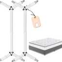 SYIPO 2 PCS Bed Sheet Straps, Adjustable Extended Bed Sheet Fasteners Fitted Sheet Clips, Nonslip Extra Strong Elastic Fasteners with Iron Clips Sheet Holder Straps | Easy Install on Bed Sheets, White