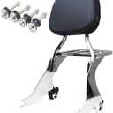 YHMOTO Motorcycle Detachable Passenger Backrest Sissy Bar & Luggage Rack with Docking Hardware Kits for Harley Sportster XL 883 1200 2004-2024 (Chrome)