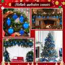 2 x HyDren 12 Pcs Plastic Christmas Ornaments for Tree Christmas Ball Finials 2.4''- 3.15" Vintage Shatterproof Drop Hanging Ornaments 3 Style Tree Decoration for Home Xmas Holiday Party Decor(Blue)