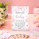 Patelai 321 Pcs Pink Bow Baby Shower Decorations Set 5 Games Include Pink Ribbon Baby Shower Bingo Word Scramble Description The Price Guess Don't Say The Word Sign for Coquette Bow Game Party Decor