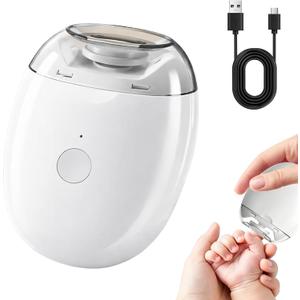 2 x Electric Nail Clipper, Portable 3 in 1 Electric Nail Clippers with LED Light & 3 Speeds, 360° Silent Auto Fingernail Cutter