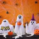 Halloween Decorations - Set of 3 Cute Spooky Ghosts Crafts - Ghost Decorations Indoor Halloween Decor for Party Table Home Room Kitchen Office