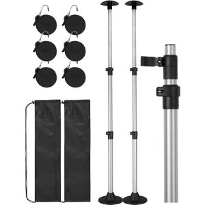 OCEANBROAD Boat Cover Support Pole Adjustable Telescoping Aluminum Pole with Straps, for V Hull/Jon/Pontoon Boat, 2 Pack