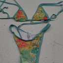 MakeMeChic Women's Triangle Thong Bikini Sets High Cut Swimsuit Bathing Suit Swimwear Size Small