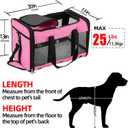 Soft Sided Cat/Dog Carrier,Collapsible Pets Travel Carriers for Pet/Puppy with Shoulder Strap & Removable Mat,Mesh Top Load Small Dogs/Cats Carry Bag Up to 25 LbsPink,L