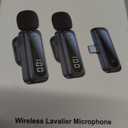 Wireless Lavalier Microphone for iPhone-iPad, Android Phone,Computer,Microphone wireless,Mini Lapel Mic with Noise Reduction and Crystal Sound for Video Recording,Vlogging,TikTok,Singing,YouTube-Black