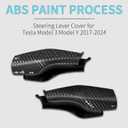 Steering Lever Cover for Tesla Model 3 Model Y 2017-2024, Carbon Fiber Pattern Car Gear Shift Cover, Steering Wheel Cover Tesla Model 3 Model Y 2024 Accessories(Matt Carbon Fiber Pattern)