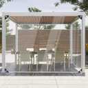 Clear Tarps Heavy Duty Waterproof, Transparent PVC Vinyl Tarpaulin with Grommets, Ropes, Reinforced Edge, Tear-Resistant, Anti-UV for Greenhouse, Patio, Garden, Porch, Pavilion, Outdoor (Transparent13.1 x 19.7ft)