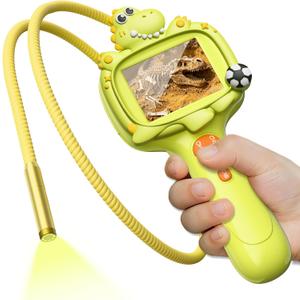 Dinosaur Borescope Snake Camera Toy: Kids Outdoor Toy Kits, Camping Exploration Portable Toy with Lights & 2.4" Screen, Educational STEM Birthday Gift for Boys & Girls 4 5 6 7 8 9 10-Year-Old