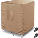Central Air Conditioner Cover for Outside Units, AC Covers for Outside Winter With 2 Straps, Waterproof Cover Fit up to 30x30x32 inchs (BROWN)