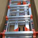 Ladder, A Frame 4 Step Ladder Extension, 14 FT Anti-Slip Multi Position & Storage Folding Ladder, 330 lbs Security Load Telescoping Aluminum Ladders for Stairs Home Indoor Outdoor Roof (14FT, Silver)