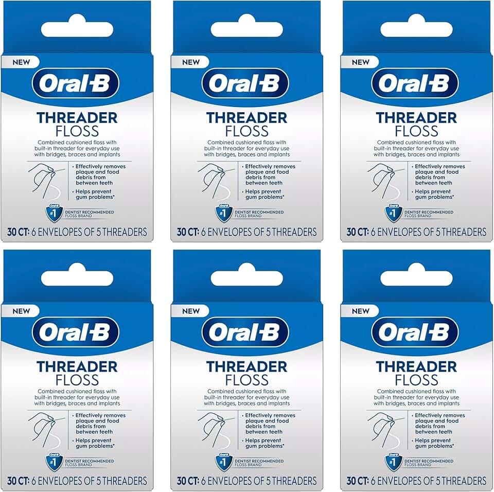 Oral-B Glide Threader Floss, 30-Count (Pack of 6)
