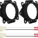 2 Pcs Car Speaker Adapter Mount Kit for 6.5 and 6 x 9 Speakers Front Door Speaker Mount Adapter with Wiring Harness for Car Audio System Spacer Ring Bracket Vehicle Accessories