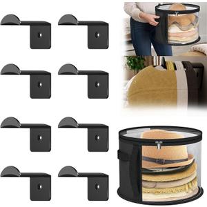 Adhesive Hat Hooks for Wall-8 Pack Hat HolderHat OrganizerCowboy Hat RackStrong Adhesive Cap HolderCap Organizer for Baseball Caps- BlackHat Storage