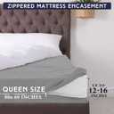 HunnmingRe Zippered Mattress Fitted Protector Deep Mattress Encasement Soft Zipper Fitted Sheet Microfiber Bed Sheet Cover for Bed(Light Gray,Queen,12-16in)