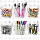 G.CORE Large Pegboard Cups Peg Board Storage Bin 6 Pack with Hooks, Square Box Shape Pegboard Cup Holder Accessories for Garage Workbench/Craft Room/Office/Playroom/Home Kitchen Organization (Clear)
