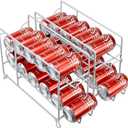 SUFAUY Beverage Can Dispneser Organizer, Stackable Shelves for Storage for Pantry, White - 2 Pack (16.5"L X 5.8"D X 9.7")