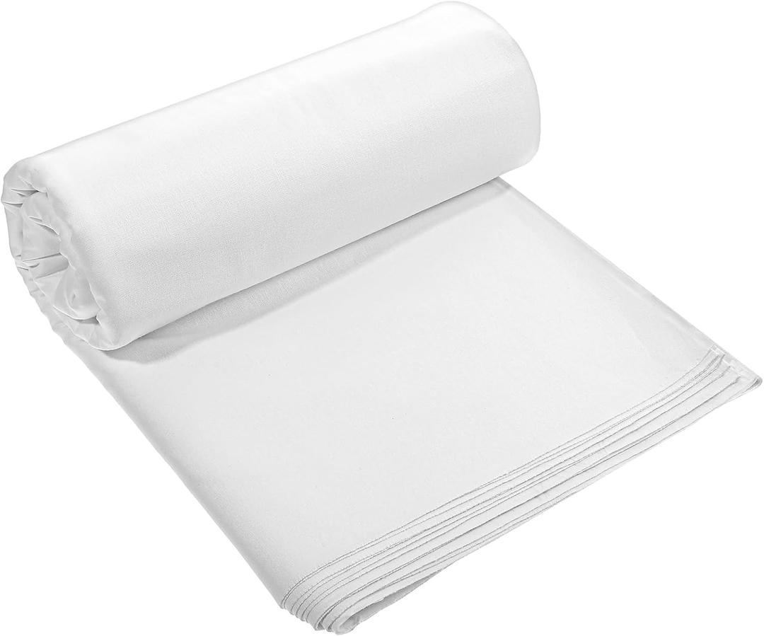 100% White Cotton Fabric 5 Yards 59 Inches Wide Cotton Quilting Fabric by The Yard, Soft Embroidery Muslin Fabrics for Sewing Material Apparel Cloth