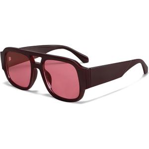 TYA Retro Oversized Aviator Sunglasses for Women Men 2026 Square Double Bridge Trendy Sun Glasses UV400