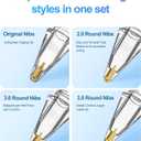 Replacement Pencil Tips for Apple Pencil Pro - 6 Pack Fine Point Metal Tip for Apple Pencil 2nd Generation and 1st Generation