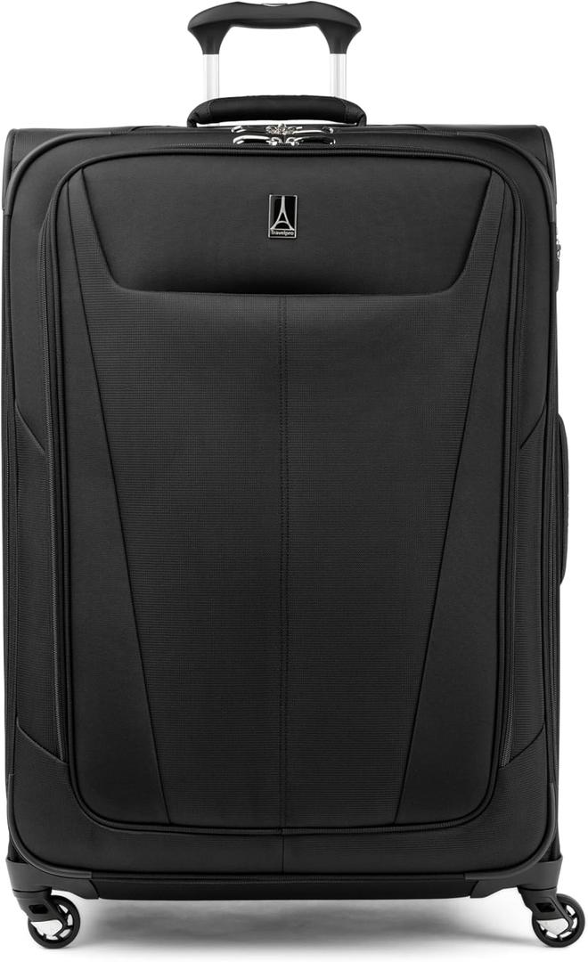 Travelpro Maxlite 5 Softside Expandable Luggage with 4 Spinner Wheels, Lightweight Suitcase, Men and Women, Black, Checked-Large 29-Inch
