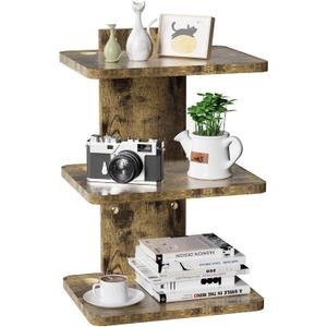 WALI Floating TV Shelf, 3 Tier Projector Shelf for DVD Player, Routers, Game Console, Cable Boxes, Living Room Decor Accessories, Wall Mount Shelves Holds Up to 22lbs(CS303NC), 3-Shelf, Vintage Brown