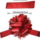 Zonon Big Car Bow Giant Car Bow with 20 ft Ribbon for Large Gift Wrapping New Houses Huge Present Birthday Christmas Decor(25 Inch,Glossy Red)