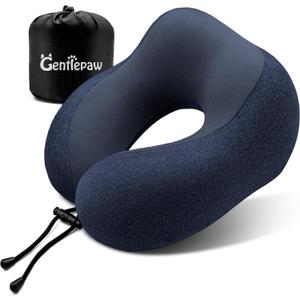 Travel Pillow - Memory Foam Cervical Neck Pillow for Adults, Kids, Children, Convenient & Portable U Shaped Pillows, Airplane Pillow for Home, Office, Camping, Travelling, Sleeping (Blue)